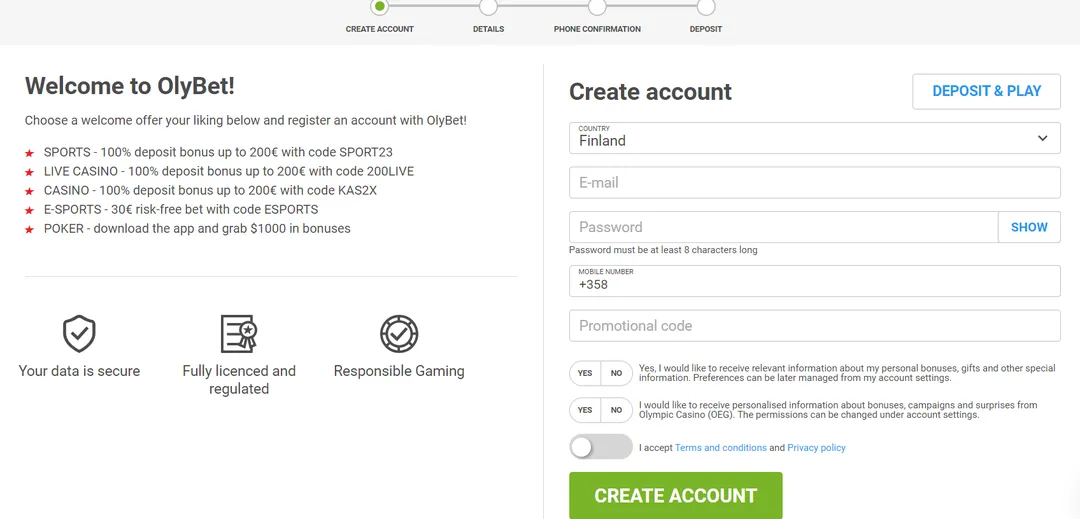 OlyBet Login