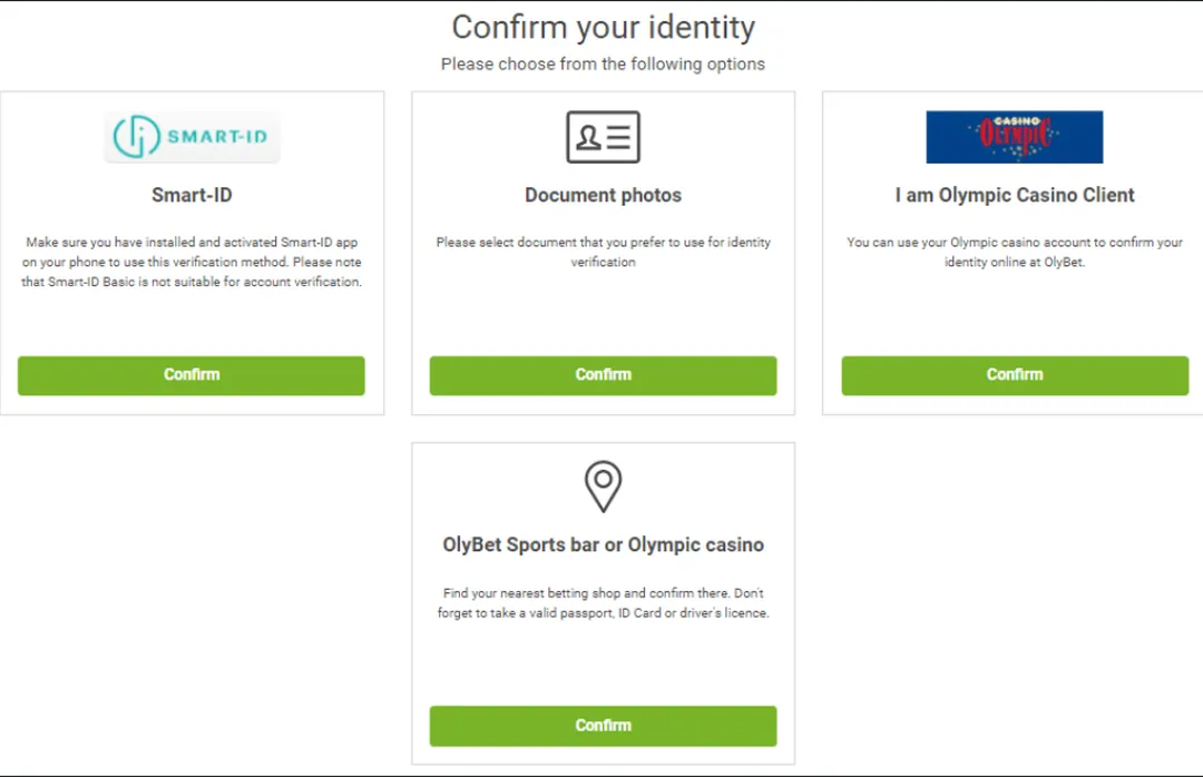 OlyBet Confirm your phone number and verify your account